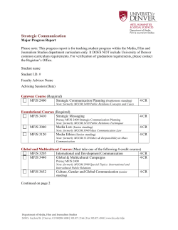 Strategic Communication progress review form (MAJOR)