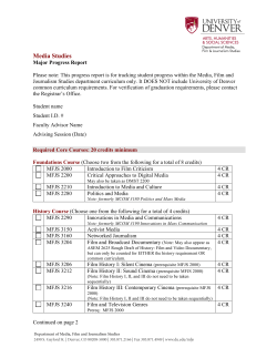 Media Studies progress review form (MAJOR)