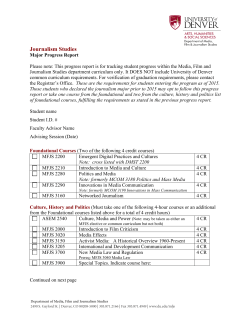 Journalism Studies progress review form (MAJOR)