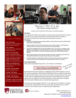 Support collaborative filmmaking through Project DU F.I.L.M.  