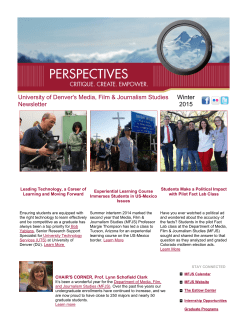 MFJS Newsletter - Winter Quarter 2015