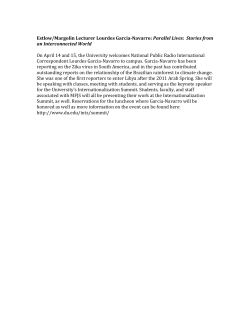 Estlow/Margolin Lecturer Lourdes Garcia-Navarro:&nbsp; Parallel Lives: Stories from an Interconnected World