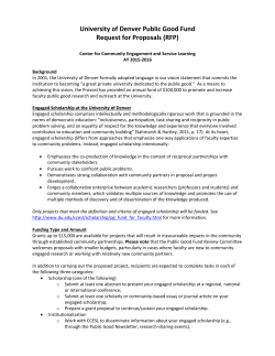 Public Good Fund Request for Proposals (RFP) for academic year 2015-2016 (PDF)