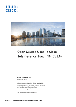 Cisco TelePresence Touch 10 Open Source Documentation (CE8.0)