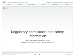 Cisco TelePresence Touch 8 Regulatory Compliance and Safety Information Guide
