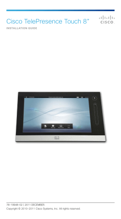 Cisco TelePresence Touch 8 Installation Guide