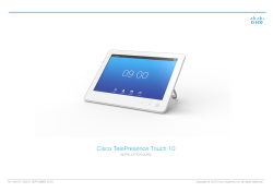 Cisco TelePresence Touch 10 Installation Guide