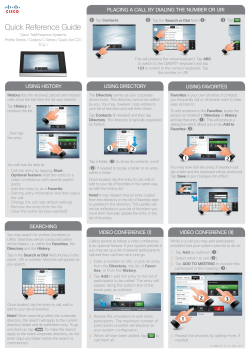 Cisco TelePresence Touch 8 Quick Reference Guide (TC4.1)