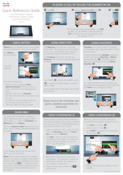 Cisco TelePresence Touch 8 Quick Reference Guide (TC4.2)