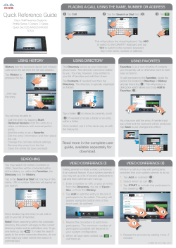 Cisco TelePresence Touch 8 Quick Reference Guide (TC5.0)
