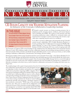 CRI Newsletter Spring 2014