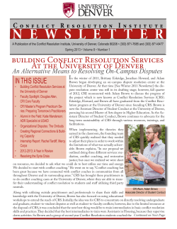 CRI Spring 2013 Newsletter