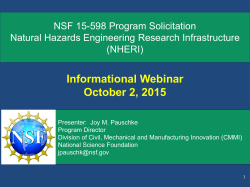 NHERI (NSF 15-598) Webinar Presentation
