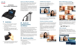 Cisco Unified Videokamera f&Atilde;&frac14;r Cisco Unified Communications Manager 8.0 (SIP) &acirc;&euro;&ldquo; Kurzreferenz