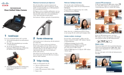 Cisco Unified Video Camera hurtigreferanse for Cisco Unified Communications Manager 8.0 (SIP)
