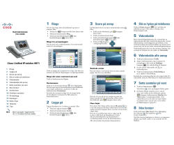 Cisco Unified IP-telefon 9971 &acirc;&euro;&ldquo; Hurtigreferanse til ledere for Cisco Unified Communications Manager 7.1(3) (SIP)