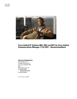 Cisco Unified IP-Telefone 8961, 9951 und 9971 f&Atilde;&frac14;r Cisco Unified Communications Manager 7.1(3) (SIP)&Acirc;&nbsp;&acirc;&euro;&ldquo; Benutzerhandbuch