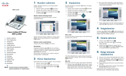 Cisco Unified IP Phone 9951 ja 8961 kiirjuhend rakendusele Cisco Unified Communications Manager 7.1(3) (SIP)