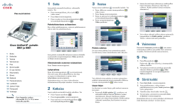 Cisco Unified IP -puhelimen 9951 ja 8961 pika-aloitusopas Cisco Unified Communications Manager 7.1(3) (SIP) -sovellusta varten