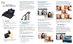 Cisco Unified -videokameran pika-aloitusopas Cisco Unified Communications Manager 8.0 (SIP) -sovellusta varten