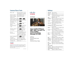 Cisco Unified IP Phone 8961, 9951, and 9971 Quick Reference for Cisco Unified CM 8.5 (SIP)