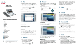 Cisco Unified IP Phone 9971 Quick Start for Executives for Cisco Unified CM 7.1(3) and Later (SIP)