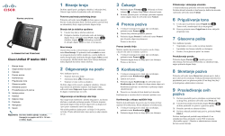 Kratko uputstvo za administrativne pomo&Auml;&Dagger;nike za Cisco Unified IP telefon 6961 za Cisco Unified Communications Manager 8.6 (SCCP i SIP)