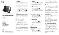 Cisco Unified IP Phone 6961 - Korte handleiding voor administratieve assistenten voor Cisco Unified Communications Manager 8.6 (SCCP en SIP)