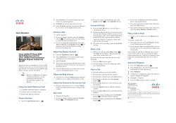 Cisco Unified IP Phone 6945 Quick Reference Card for Cisco Unified Communications Manager Express Version 8.8 (SCCP)