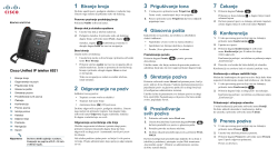 Kratko uputstvo za Cisco Unified IP telefon 6921 za Cisco Unified Communications Manager 8.6 (SCCP i SIP)