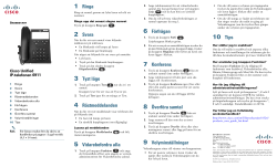 Cisco Unified IP-telefonen 6911 snabbstart f&Atilde;&para;r Cisco Unified Communications Manager 8.0 (SCCP)