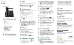 Cisco Unified IP-telefon 6911 &acirc;&euro;&ldquo; Hurtigreferanse for Cisco Unified Communications Manager 8.0 (SCCP)