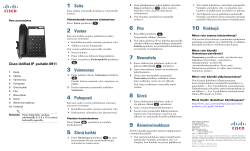 Cisco Unified IP -puhelimen 6911 pika-aloitusopas Cisco Unified Communications Manager 8.0 (SCCP) -sovellusta varten