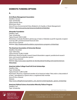 List of additional financial aid resources