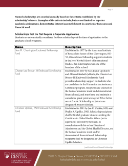 Complete list of endowed scholarships