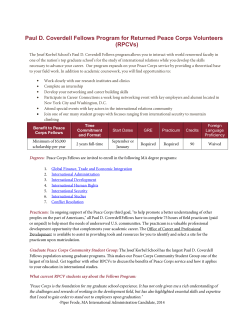 Paul D. Coverdell Fellows Program for Returned Peace Corps Volunteers overview