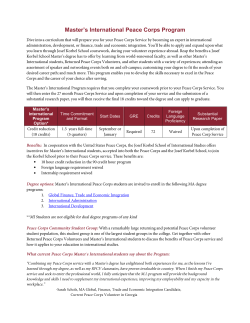 Peace Corps Master's International Program overview