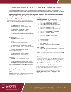 Dual MA-MSW program fact sheet