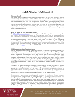 Study Abroad Requirements