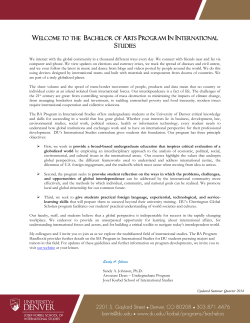 Associate Dean's welcome letter