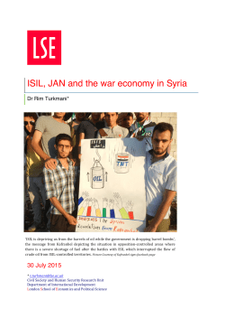 ISIL, JAN and the War Economy in Syria