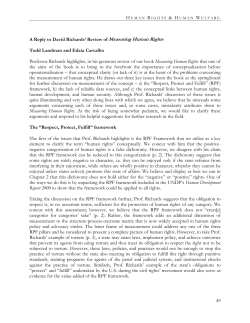 A Reply to David Richards&rsquo; Review of Measuring Human Rights by Todd Landman and Edzia Carvalho