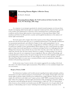 Measuring Human Rights: A Review Essay [PDF] by David L. Richards