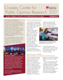 Crossley Center Fall 2015 newsletter