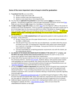 important rules for graduation (for majors)