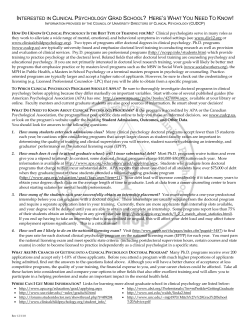 useful information from the Council of Directors of Clinical Psychology