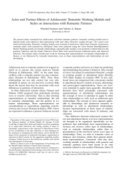Actor and partner effects of adolescents' working models and styles on interactions with romantic partners.