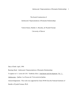 The social construction of adolescents' representations of romantic relationships.