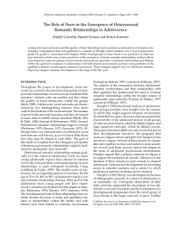 The role of peers in the emergence of heterosexual romantic relationships in adolescence.