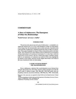 A story of adolescence: The emergence of other-sex relationships.